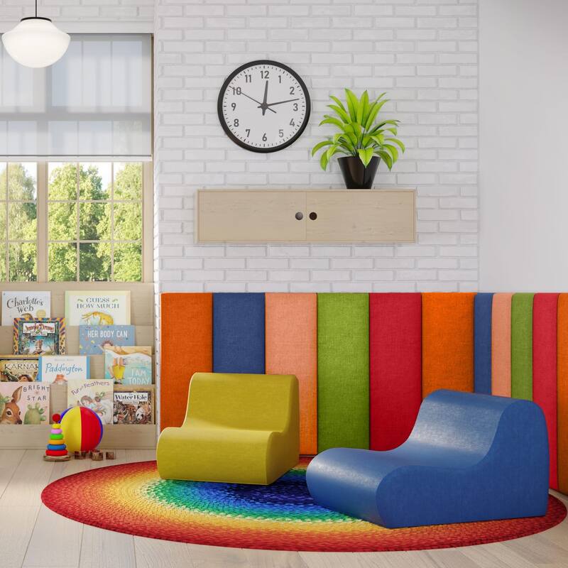 Jaxx Panelist Modern Padded Headboard - Set of 4 Fun Color Panels for Kids