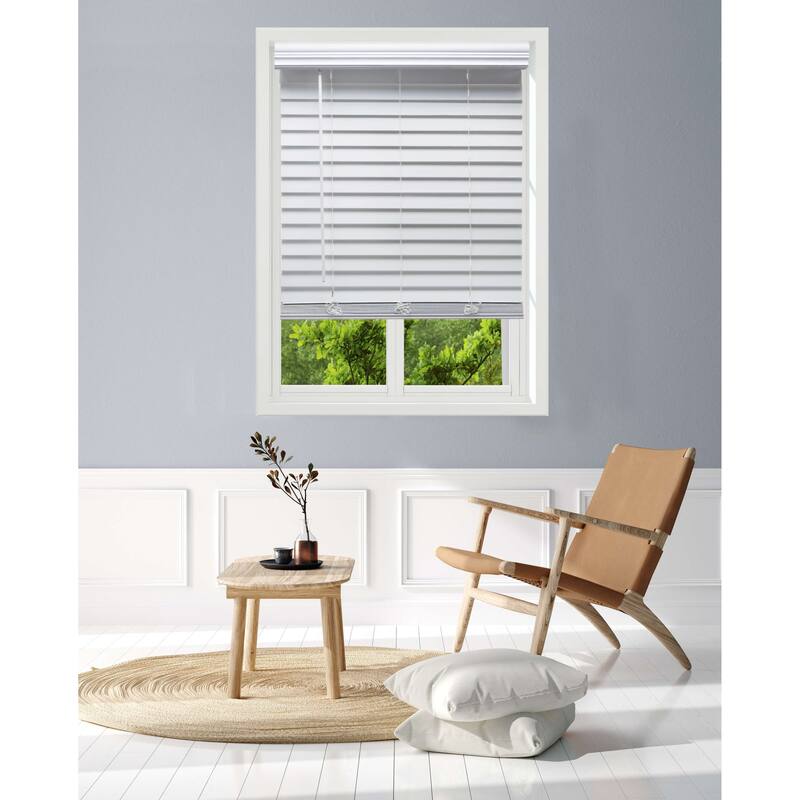 Linen Avenue Cordless Faux Wood Blind, Flush Inside Mount (No Valance Side Pieces Included, Arrives ½ Inch Narrower)