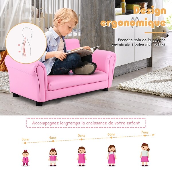 Children Sofa 2 Seat Armrest Chair Lounge with Footstool On Sale