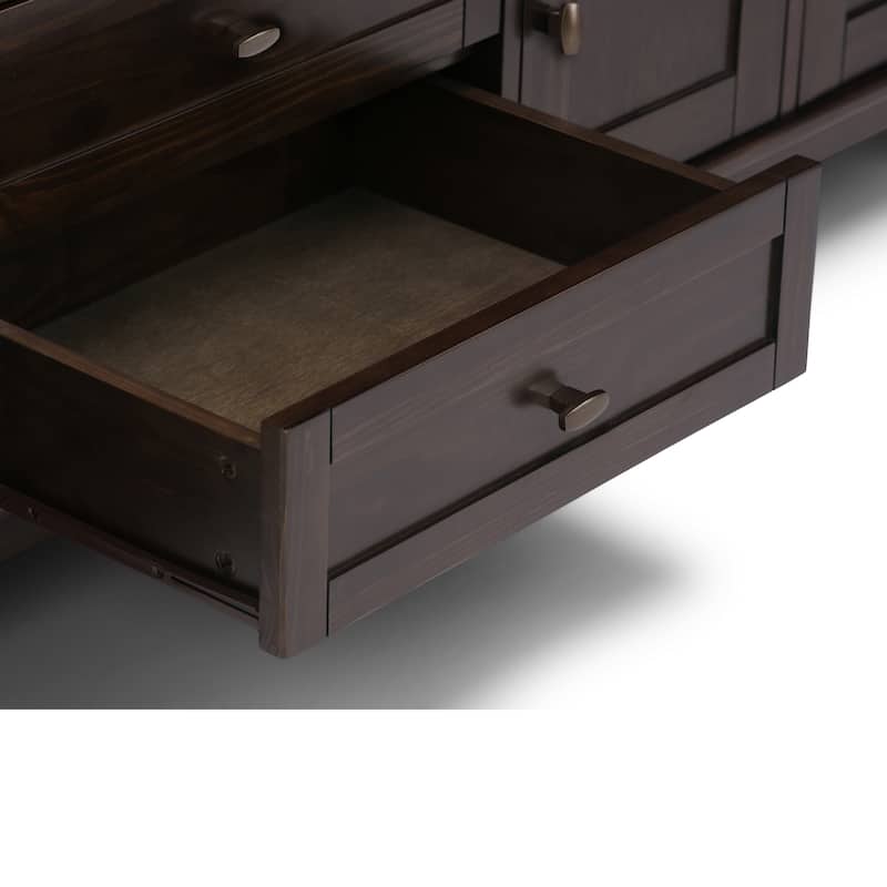 WYNDENHALL Norfolk SOLID WOOD 72 inch Wide TV Media Stand For TVs up to 80 inches - 72'' W x 17.5'' D x 26'' H