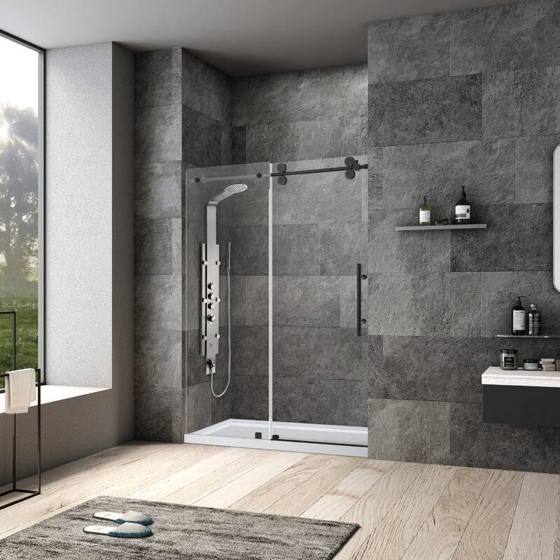 Miseno MSD-VILL-6078-SS Villena 78" High x 60" Wide Sliding Frameless