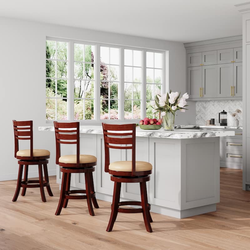 DTY Indoor Living Granby 4-Slat Back Swivel Stool