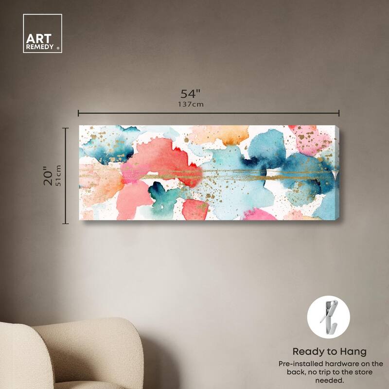 Watercolor Clouds Panoramic Canvas by Art Remedy, Gallery Wrapped
