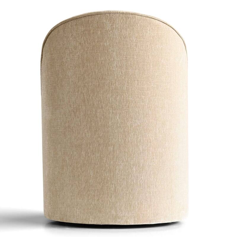 Chenille Upholstered Dining Chair with Wheels (Set of 2)