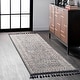 preview thumbnail 25 of 26, Nuloom Contemporary Faded Diamond Checkers Area Rug 2'6" x 10' Runner - Grey - Rectangle