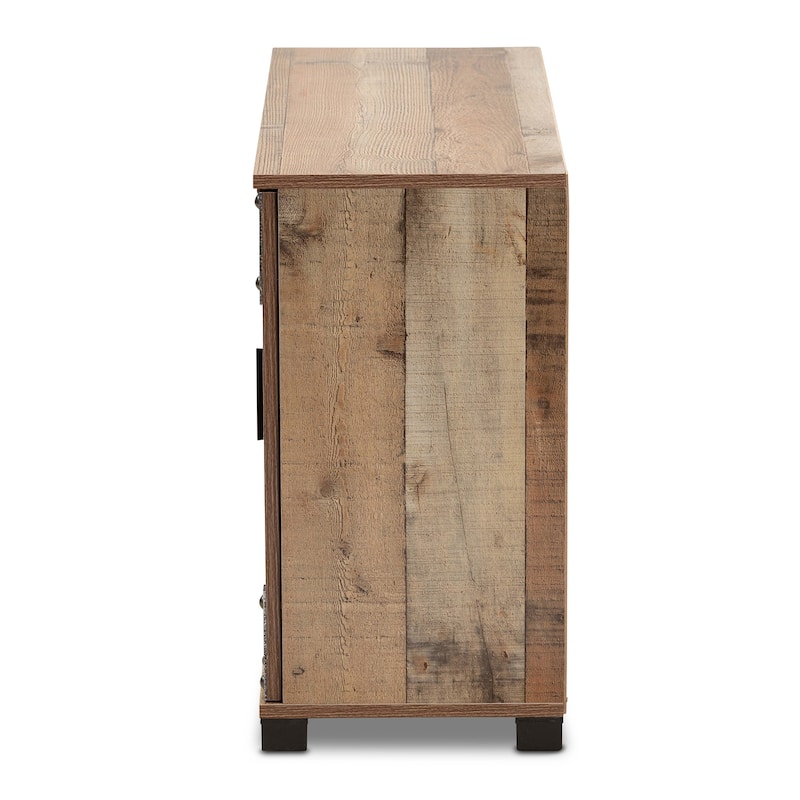 Cyrille Modern and Contemporary Farmhouse Rustic 3-Door Shoe Cabinet