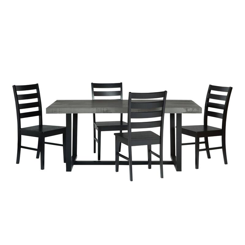 Middlebrook Solid Wood 5-Piece Dining Set with Ladder Back Chairs