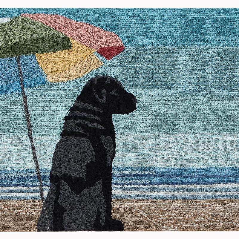 Liora Manne Frontporch Parasol And Pup Indoor/Outdoor Rug