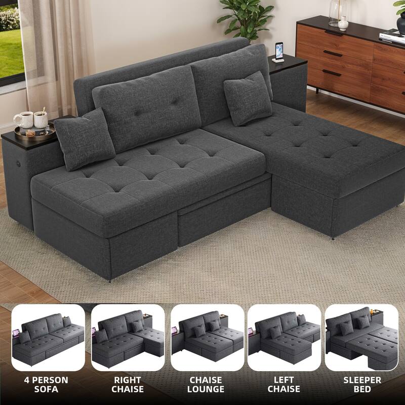 Moasis 5-in-1 Convertible Sofa Bed Modern Folding Sofa