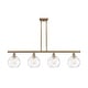preview thumbnail 12 of 21, Innovations Lighting Ballston Athens Water Glass - 4 Light 48" Island Light Clear Water Glass/Brushed Brass