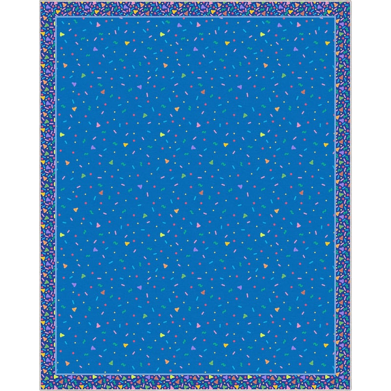 Crayola Confetti Blue Retro Area Rug By Well Woven