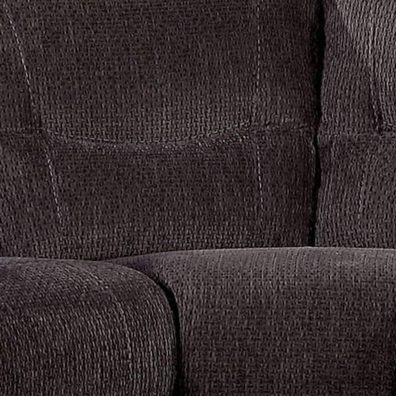 Fabric Upholstered Recliner Sectional Sofa with Chaise and Console, Gray