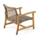 preview thumbnail 18 of 16, Breakwater Outdoor 6 Piece Wood and Wicker Chat Set with Fire Pit by Christopher Knight Home