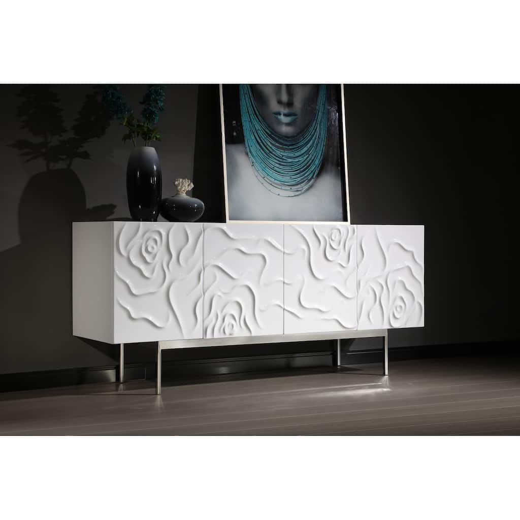 Modrest Gwen Modern White High Gloss Buffet