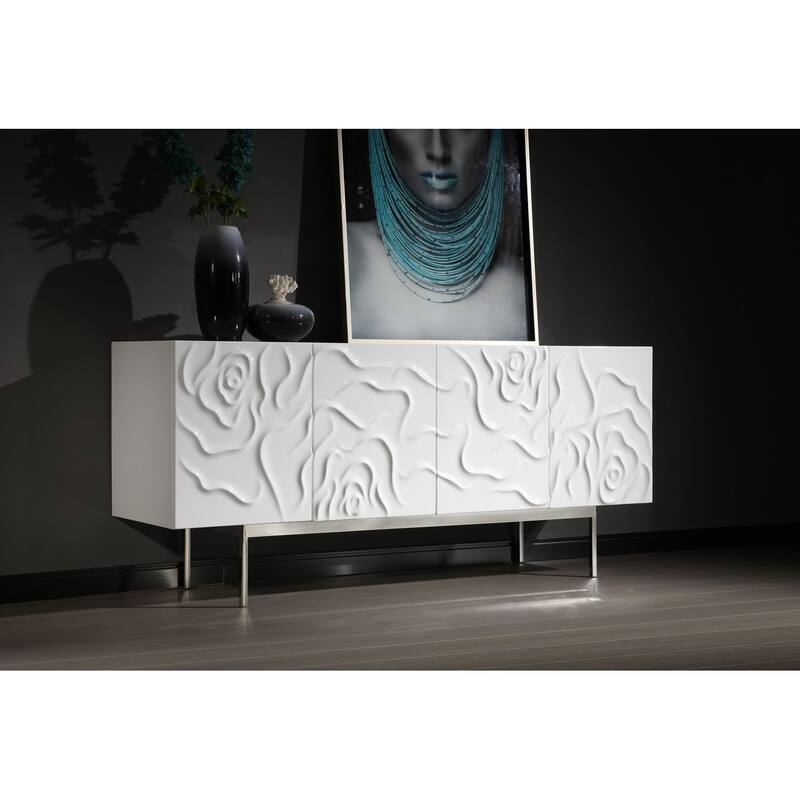 Modrest Gwen Modern White High Gloss Buffet