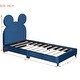 preview thumbnail 14 of 30, Velvet Upholstered Bear Ear Platform Bed, Eye-catching Design, Sturdy Frame