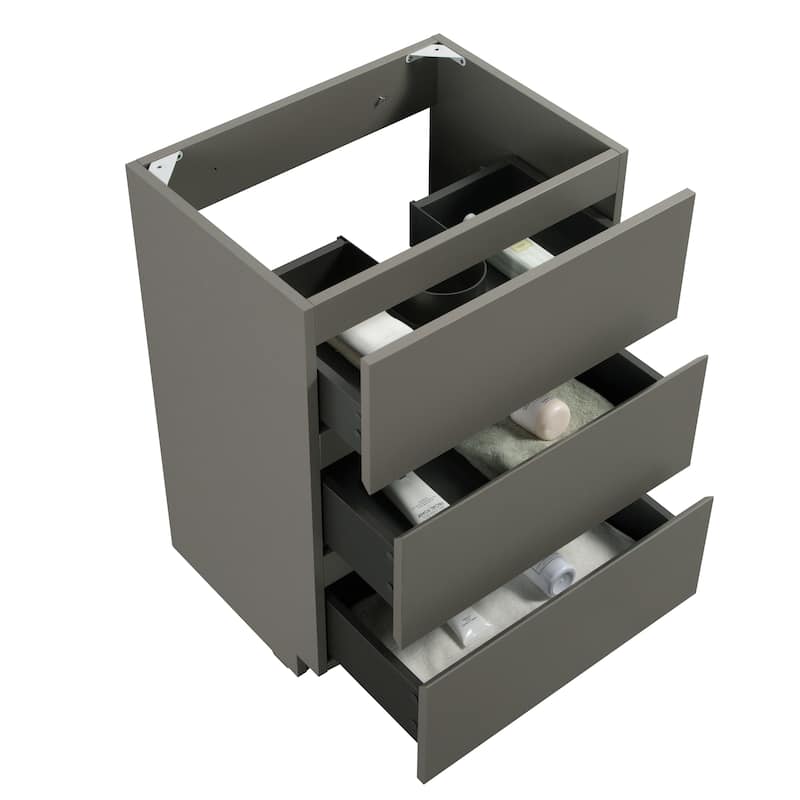 (Base Only) Floor Cabinet Vanity Base with 3 Drawers