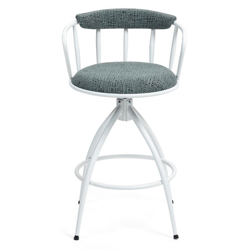 Swivel Counter Height Bar Stool Set of 2, Kitchen Island Chairs with Backrest, Upholstered Dining Chairs with Footrest