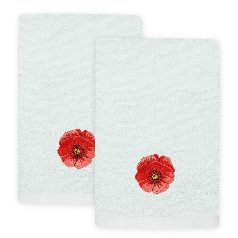 Authentic Hotel and Spa Turkish Cotton Polly 2 PC Fingertip Towel Set - Aqua