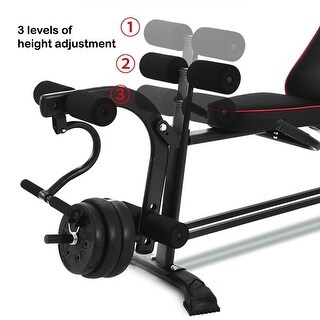 Black Adjustable Sit Up AB Incline Bench Flat Fly Weight Press with Fitness Rope 