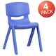 preview thumbnail 27 of 35, 4 Pack Plastic Stackable K-2 School Chair with 13.25"H Seat