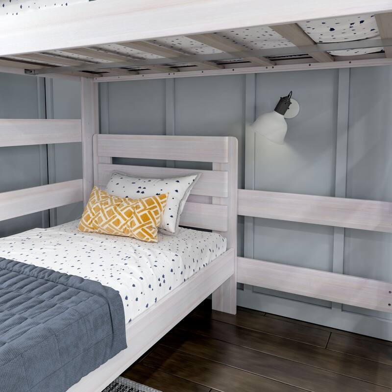 Max and Lily Farmhouse Twin over Twin L-Shaped Bunk Bed
