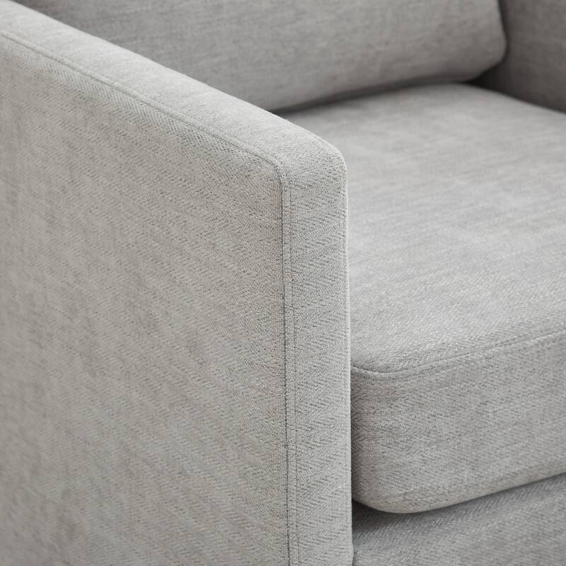Chenille Swivel Accent Chair (Square Design)