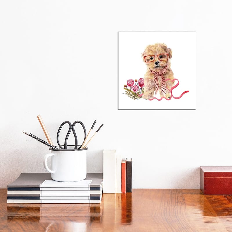 iCanvas "Valentine Puppy II" by Melissa Wang Canvas Print - 12x12x1.5