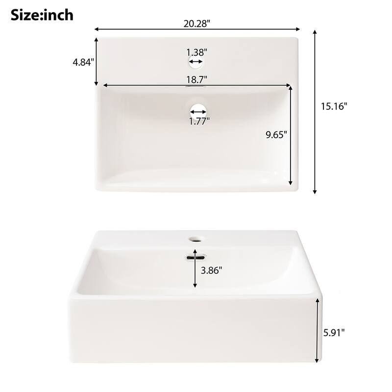 20-Inch Bathroom Vanity with Ceramic Sink and Ample Storage