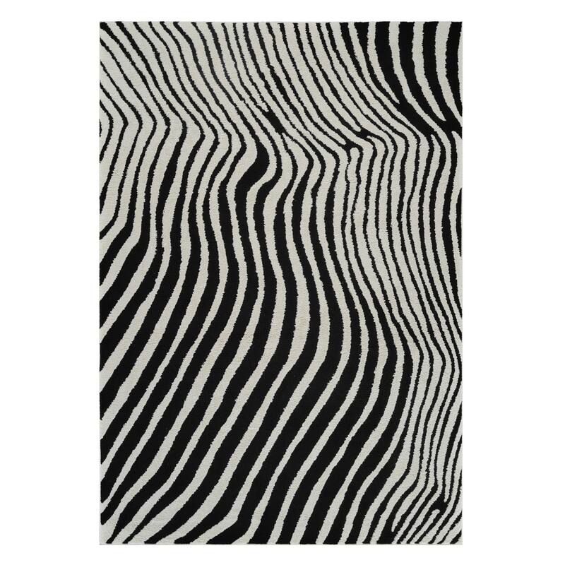Bexo Abstract Modern Stain Resistant Soft Area Rug By HomeRoots - 79.8' X '79.8' X '0.75