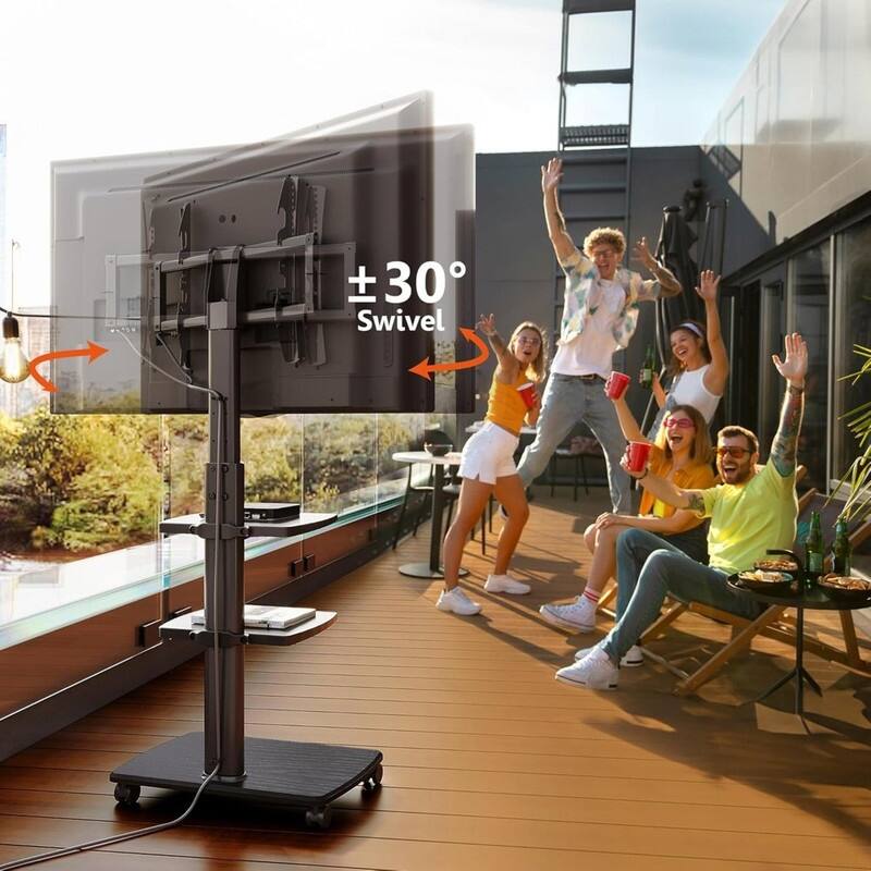 Rolling TV Stand with Power Outlets