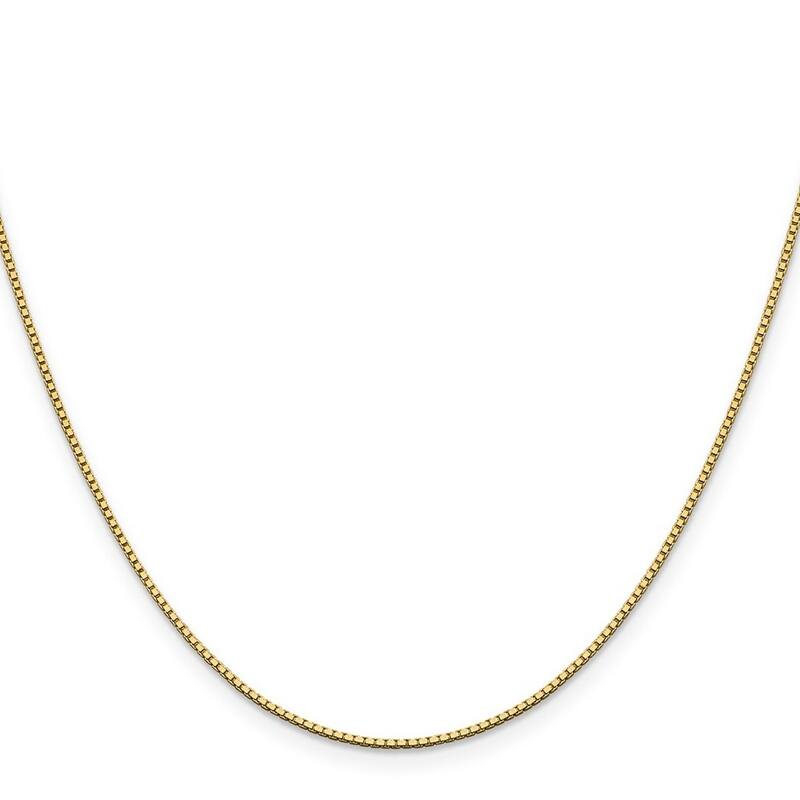 Curata 14k Yellow Gold Solid 1.05mm Box Chain Necklace (Lobster) Options: 16 18 20