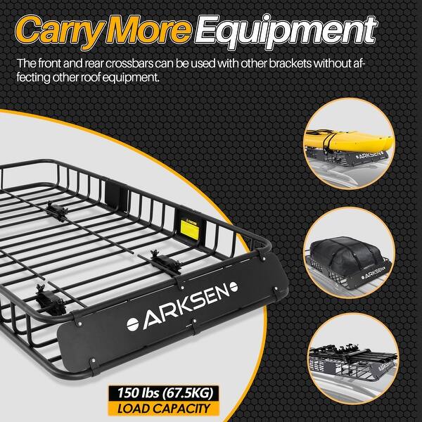 Shop Arksen 64 Universal Roof Rack Cargo Car Top Luggage Carrier Basket Standard Overstock 15912118