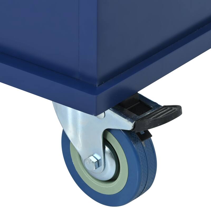 52.76'' Solid wood Kitchen Island with Locking Wheels, Drop Leaf, Adjustable Shelf and 3 Drawers - 52.76'' x 29.5'' x 36.81''