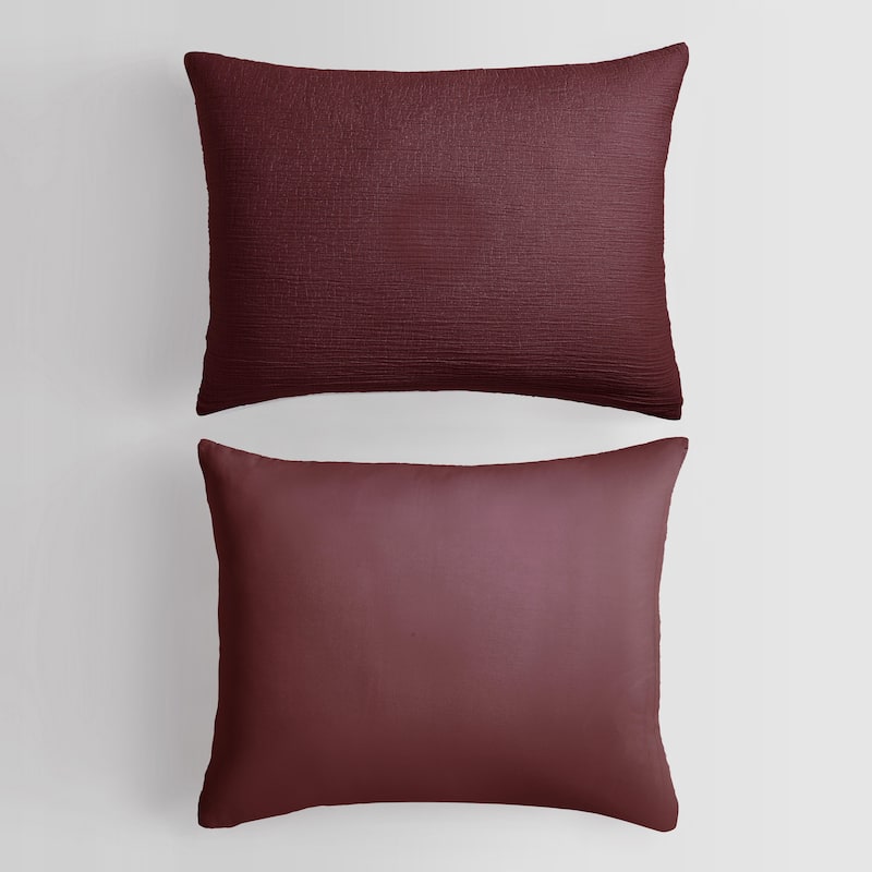 Calvin Klein Washed Texture Solid Cotton Duvet Cover Set