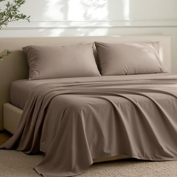 Bare Home 1800 Ultra-Soft Sheet Set with Envelope Pillowcases - King - Taupe
