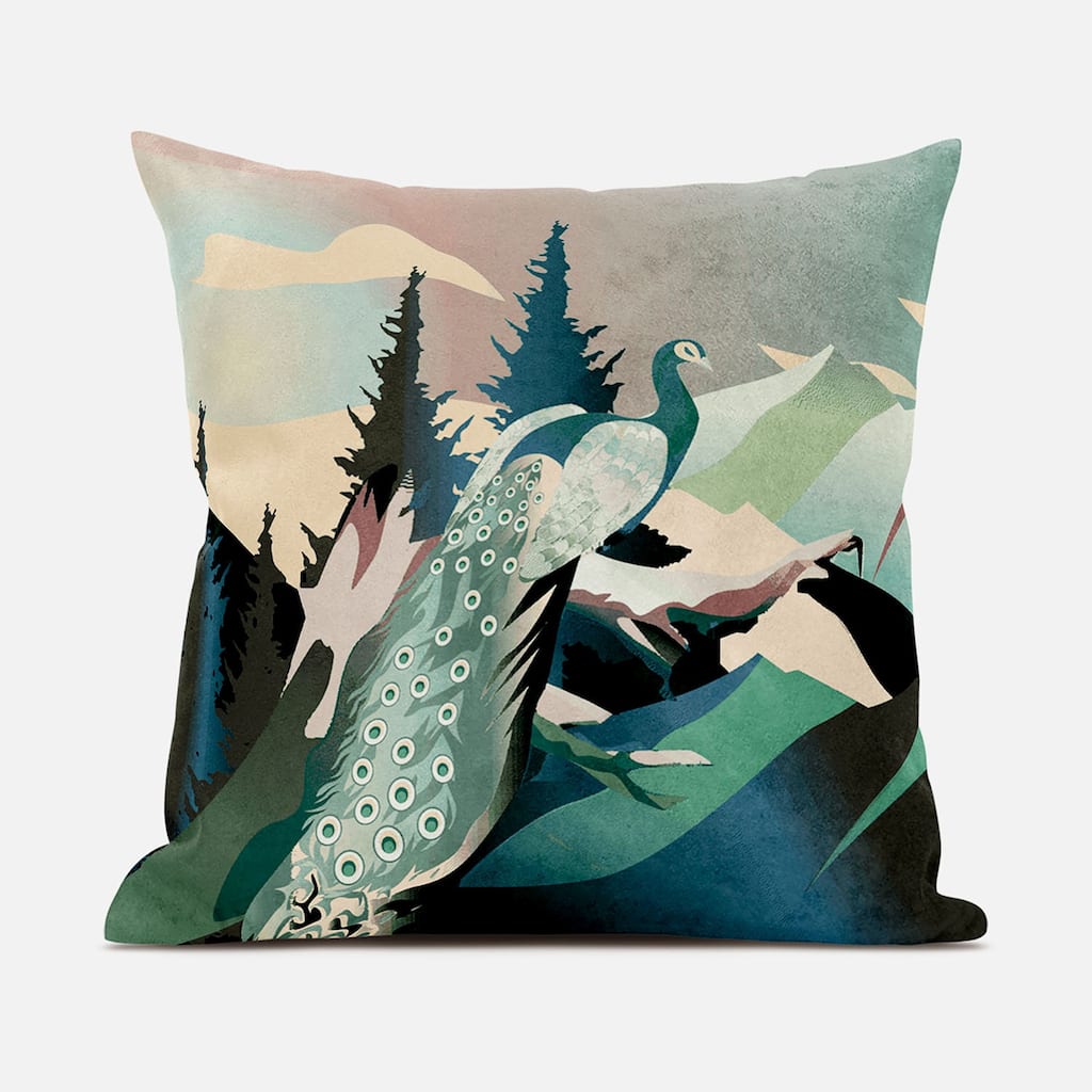 Amrita Sen Mountain Peaock Indoor Outdoor Pillow Zip