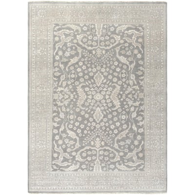 Hand-Knotted Whitford Floral Wool Area Rug