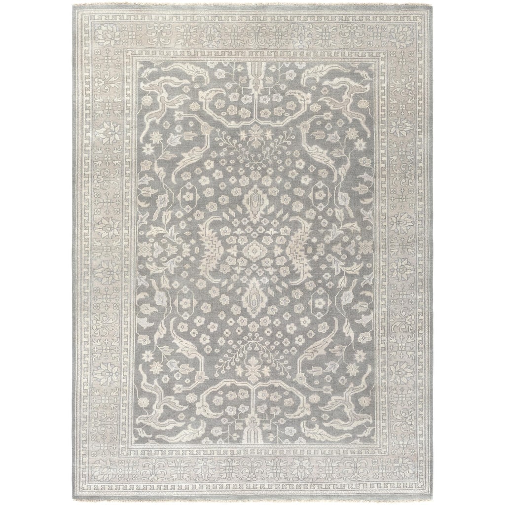 Hand-Knotted Whitford Floral Wool Area Rug