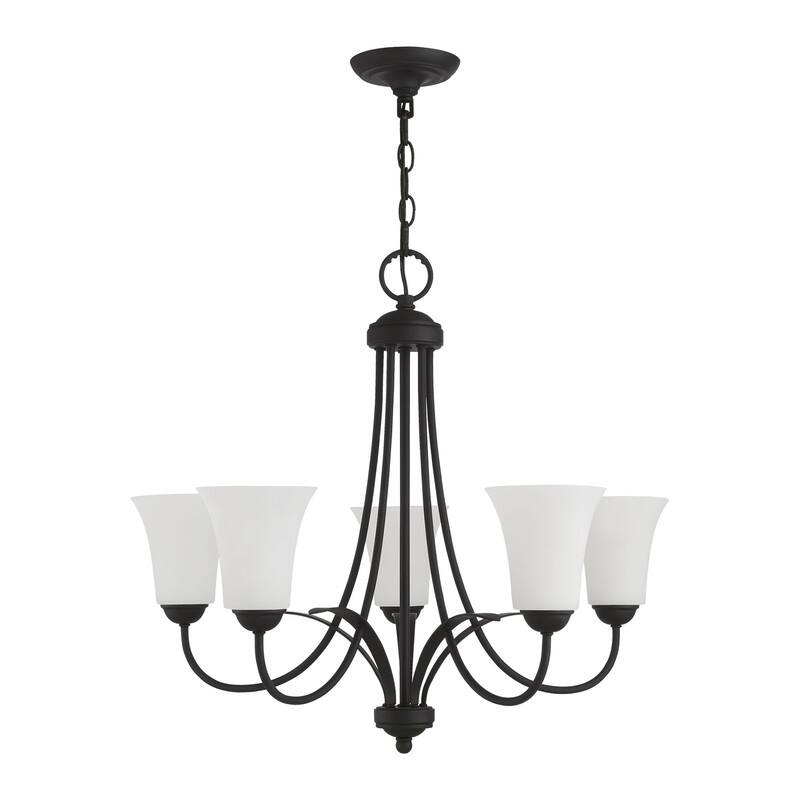 Livex Lighting 5-light Black Chandelier, 6475-04 - 25.5" Dia. x 22" H