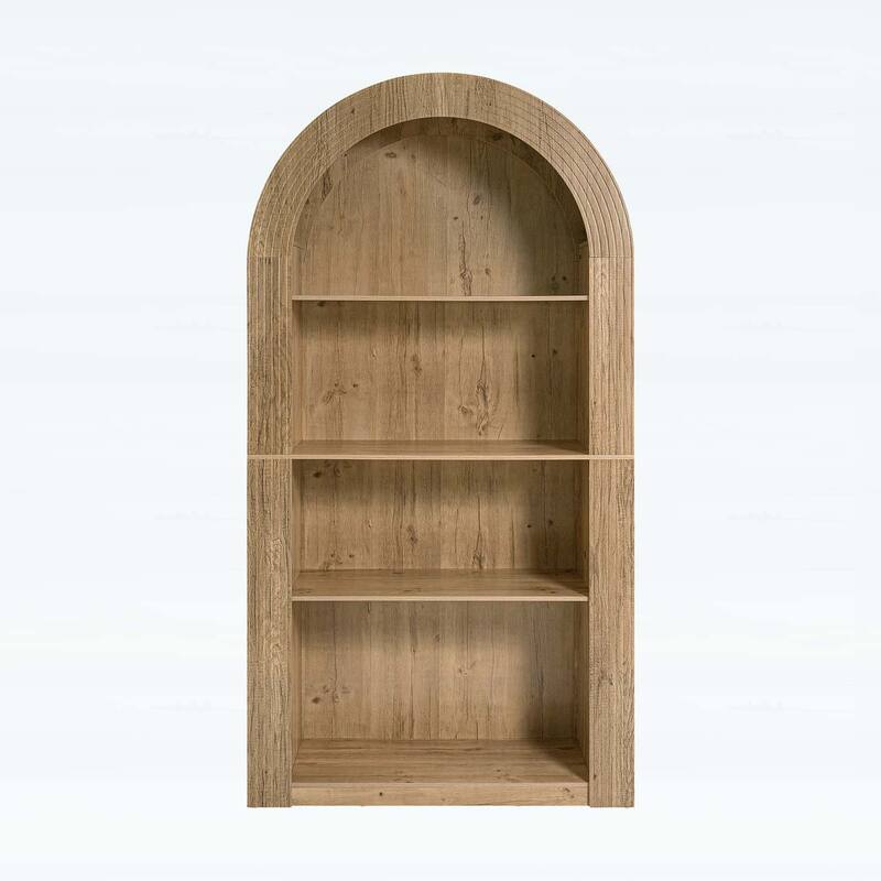 Mid Century Modern 4-Tier Bookcase with Open Display Shelves for Various Rooms