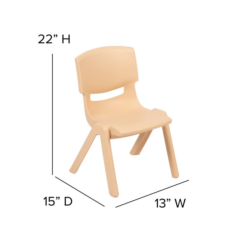 4 Pack Plastic Stack School Chair with 12" Seat Height - Kids Chair