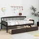 preview thumbnail 2 of 5, Twin-size Pine Wood Daybed with two Storage Drawers, Sofa Bed with Bed Platform of 10 Support Slats,Espresso