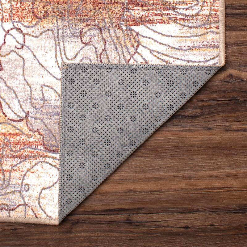My Magic Carpet Machine Washable Rug Vienna Abstract Natural