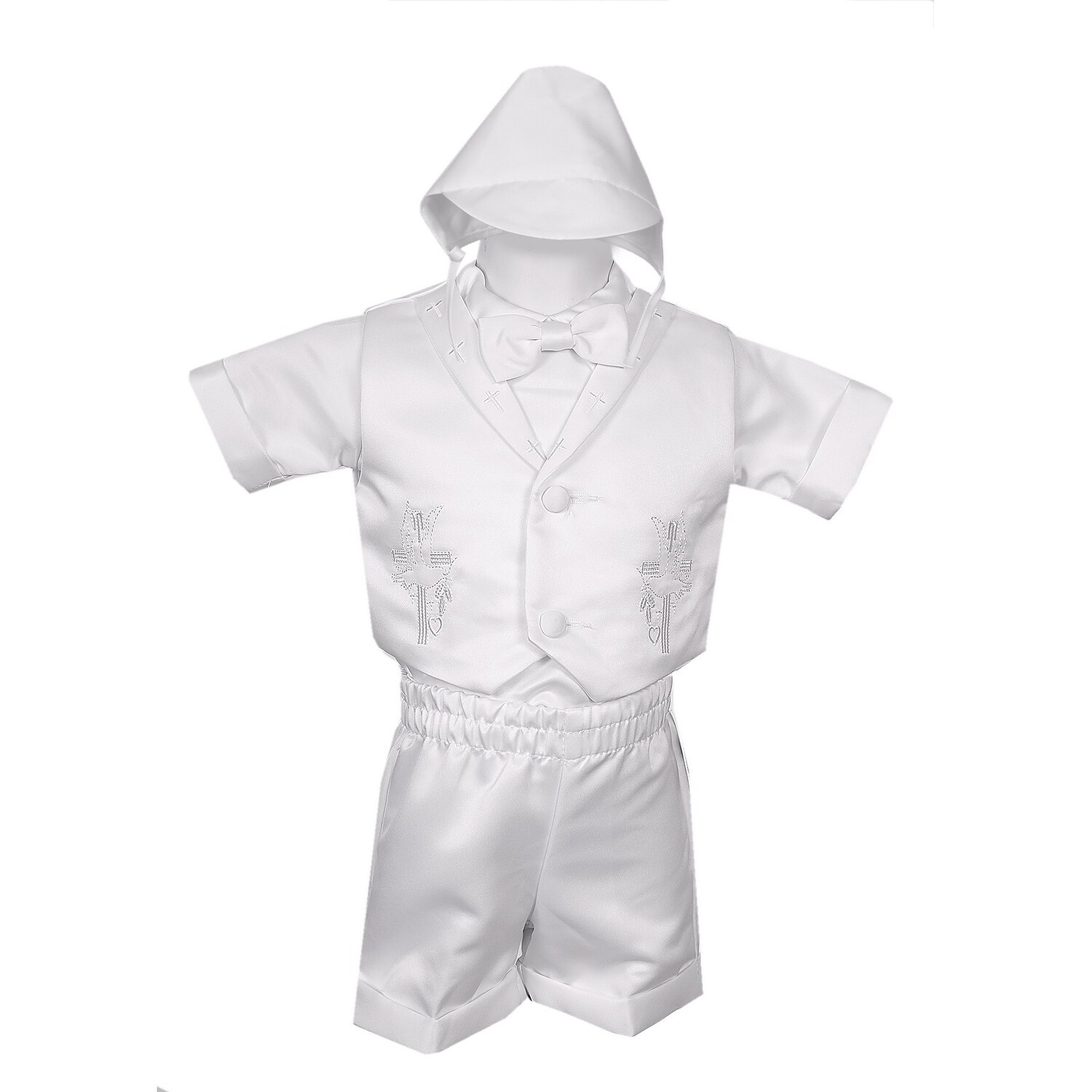 Christening Suit 4pc Sailor Suit White Navy Baby Boys Christening Outfit