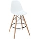 preview thumbnail 46 of 57, Counter Stool With Back Plastic Molded Wooden Eiffel Base For Kitchen Island Hotel Work High Chair