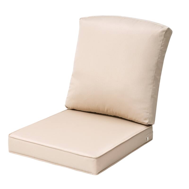 22 x 21 in Outdoor Patio Deep Seat Cushions Set Water Resistant - Beige - 1PC