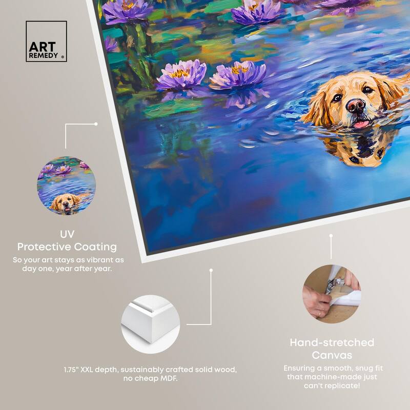 Watery Wag I Canvas by Art Remedy