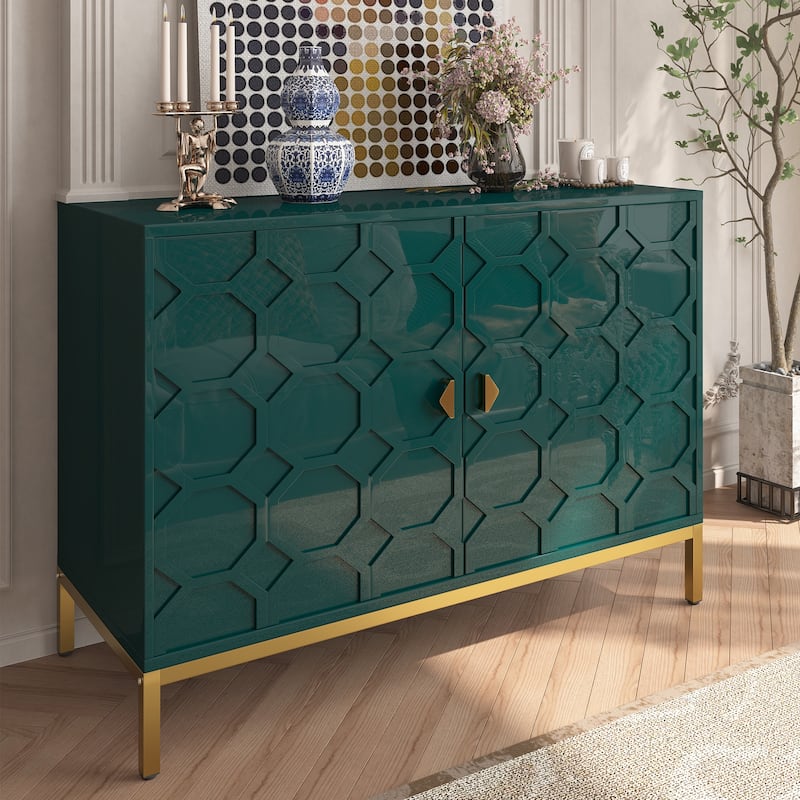 Clihome 40-inch Two Door Glossy Media Storage Cabinet/Buffet - Green