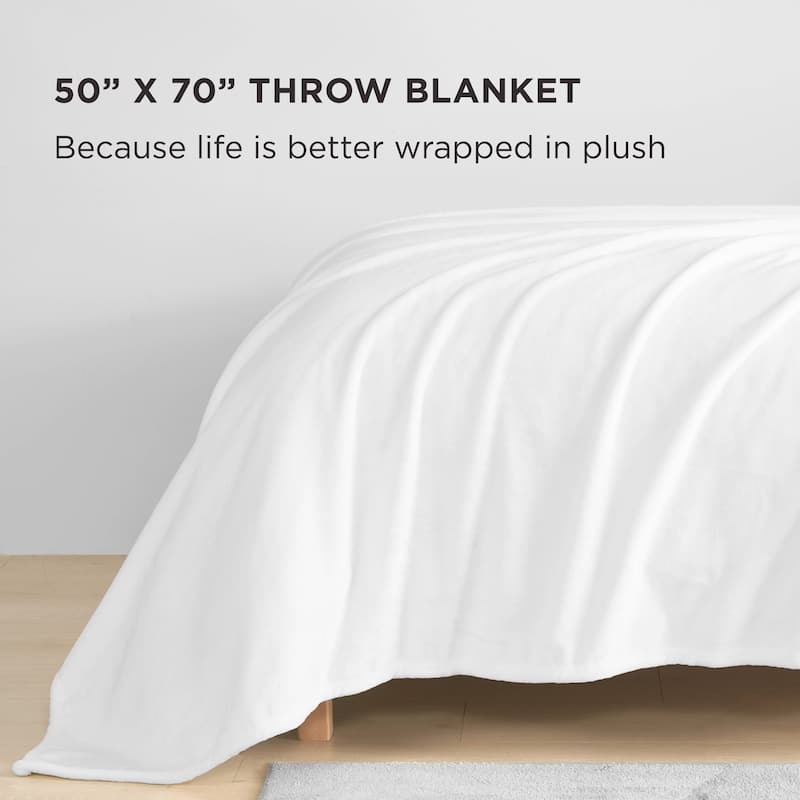 The Sheet Lab Solid Plush Throw Blankets